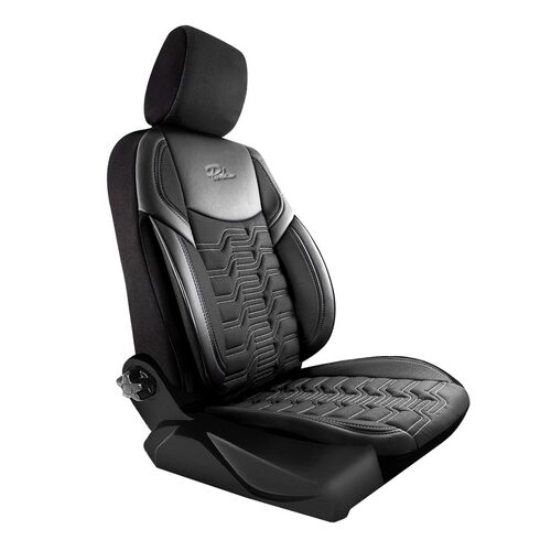 Set Huse Scaune Auto pentru Volkswagen Jetta - Panda Berlin, negru cu cusatura gri, 11 piese