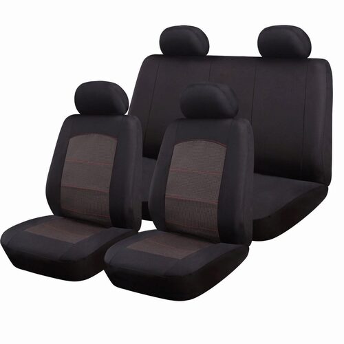 Set Huse Scaune Auto pentru Ford Focus - New Style, Negru Grena, 9 bucati