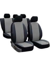 Set Huse Scaune Auto pentru Ford C-Max - Pok-Ter Perline, Piele Ecologica, Negru - Gri, 9 piese