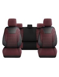 Set Huse Scaune Auto pentru Volvo XC90 - DeluxeBoss Classico, pentru bancheta rabatabila fractionata, 11 piese, negru rosu