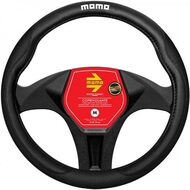 Husa volan Momo Comfort, microfibra, negru