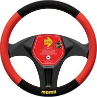 Husa volan Momo Easy, microfibra, negru cu rosu