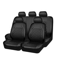 Set Huse Scaune Auto pentru Volkswagen Eos - RoGroup Roma, piele ecologica, cu fermoare pentru bancheta rabatabila, negru, 9 piese