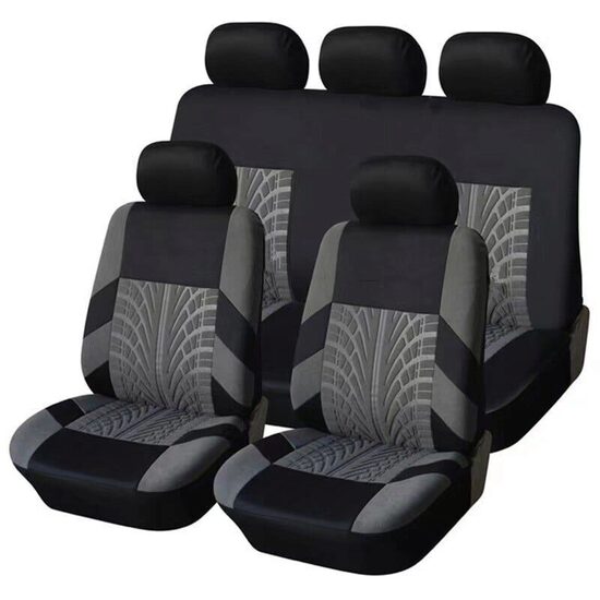 Set Huse Scaune Auto pentru Alfa Romeo 155 - RoGroup Mesh, gri cu negru, 9 piese