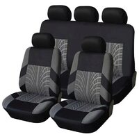 Set Huse Scaune Auto pentru Hyundai I-30 - RoGroup Mesh, gri cu negru, 9 piese
