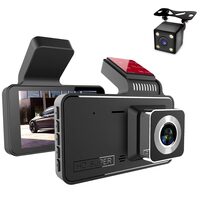 Camera auto DVR duala, FullHD 1080P, inregistrare fata si spate, display 4", Night Vision, inregistrare in bucla, unghi 170 grade, senzor miscare, alimentare bricheta auto