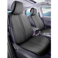 Set Huse Scaune Auto Panda Biga, protectie pentru suprafata scaunelor, material tip in, gri inchis-negru, 11 piese