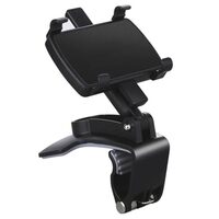 Suport auto pentru telefon cu clema bord, rotire 360 grade, bratari laterale cu arc, universal, negru