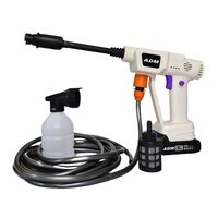 Pistol de spalat cu presiune inalta fara fir ADM, 200W, 600 PSI, 21V, furtun 5 metri, sticla spuma, 2 acumulatori inclusi, alb