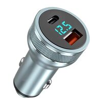 Incarcator auto Siegbert, Quick Charge, corp aliaj aluminiu, indicator LED, universal 