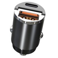 Incarcator auto Siegbert 38W, hidden design, fast charging, power quick charge 3.0, corp metalic, negru