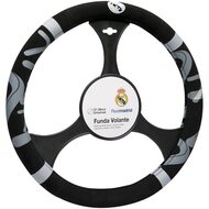 Husa volan Real Madrid, negru cu gri, 37-39 cm