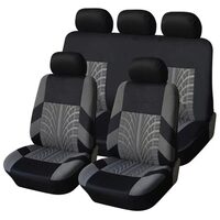 Set Huse Scaune Auto RoGroup Mesh, material textil, 9 Bucati, culoare gri cu negru