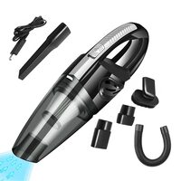 Aspirator de mana portabil Siegbert 120W, 7.4V, cu acumulator, aspirare umeda si uscata, incarcare USB, accesorii spatii inguste, negru