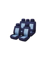 Huse Scaune Auto Citroen C4 - RoGroup Blue Jeans, cu fermoare pentru bancheta rabatabila, 9 Bucati
