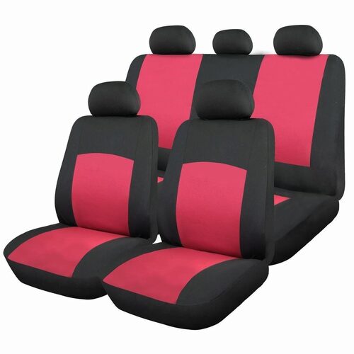 Set Huse Scaune Auto pentru Peugeot 206 - RoGroup Oxford Rosu, 9 piese