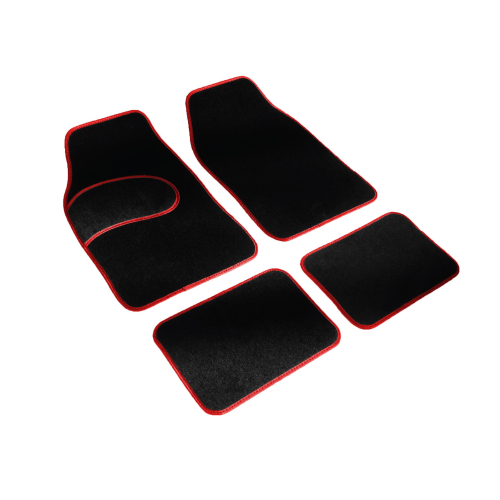 Set 4 covorase auto universale, RoGroup, mocheta bordurata, Rosu